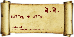 Méry Milán névjegykártya